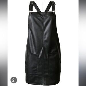 NWT Faux Leather Skirtalls Overall Mini Dress - Tinseltown
